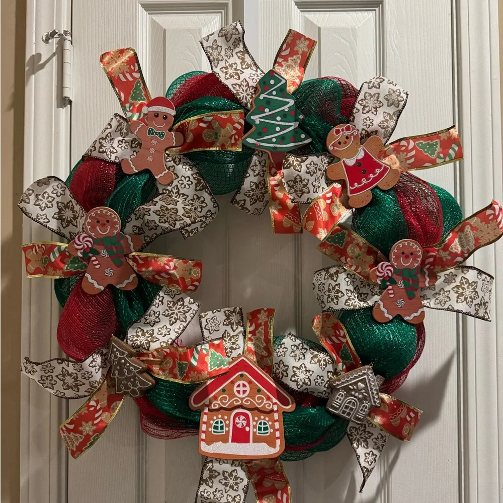Festive Holiday Wreath with Red and Green Accents